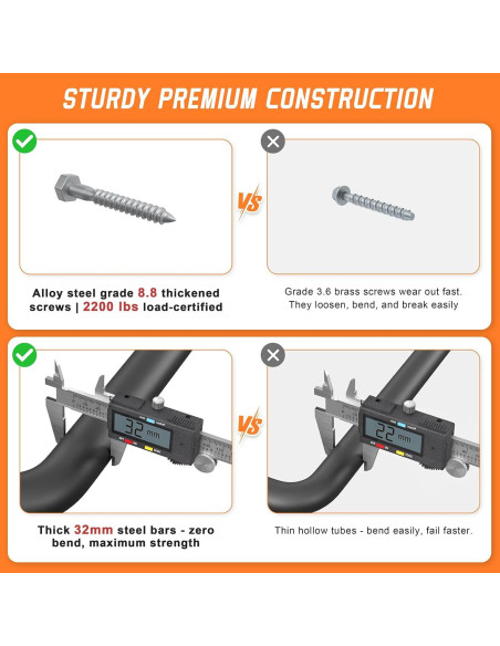 Barra de Dominadas Jusgym 130 cm Alta Resistencia 227 kg