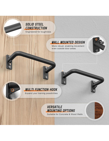 Barra de Dominadas Jusgym 130 cm Alta Resistencia 227 kg