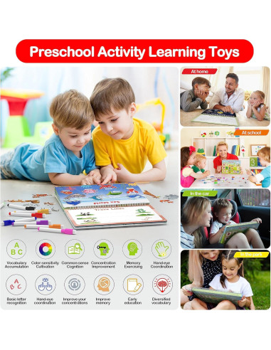 Libro Ocupado Montessori WJPC 53 Diseños para Niños 3-8 Años