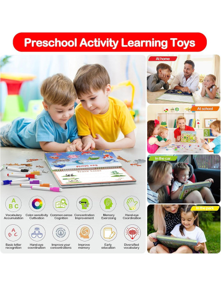 Libro Ocupado Montessori WJPC 53 Diseños para Niños 3-8 Años