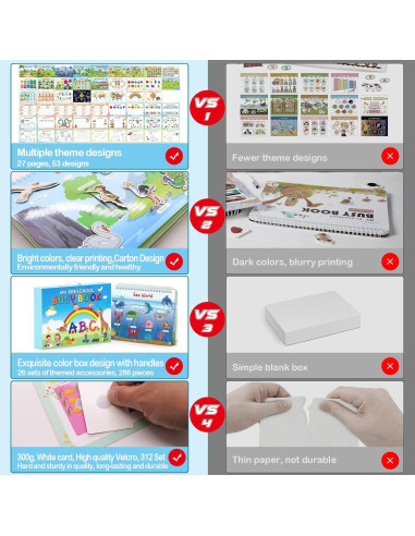 Libro Ocupado Montessori WJPC 53 Diseños para Niños 3-8 Años