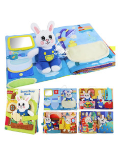 Libro Ocupado Bunny Cutezone para Niños 1-3 Años 12 Actividades