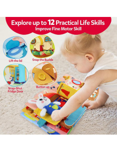 Libro Ocupado Bunny Cutezone para Niños 1-3 Años 12 Actividades 2