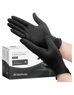 Guantes Desechables de Vinilo FifthPulse - Negros - 50 Unidades