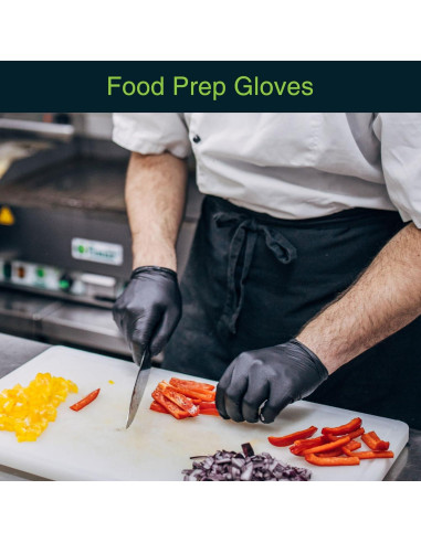 Guantes Desechables de Vinilo FifthPulse - Negros - 50 Unidades