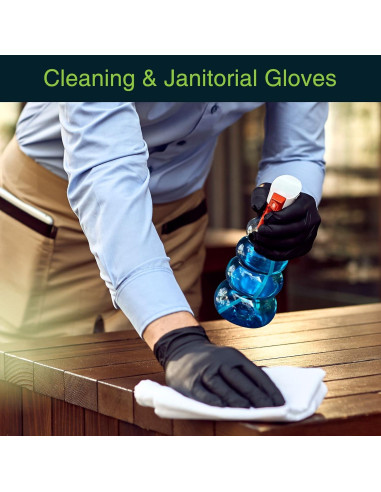 Guantes Desechables de Vinilo FifthPulse - Negros - 50 Unidades