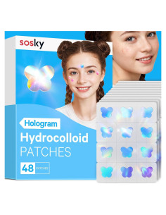 Parche Holográfico Sosky para Acné - 48 Unidades Coloridas