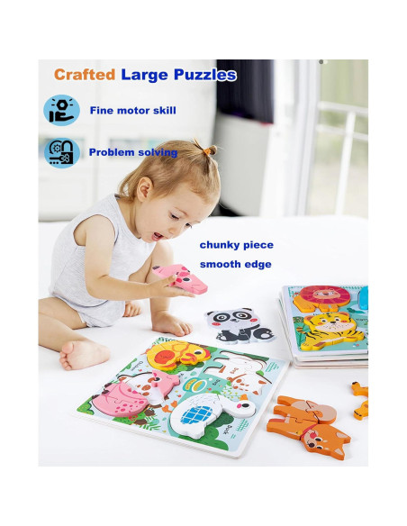 Rompecabezas de Madera de Animales HT HONOR 30x30 cm