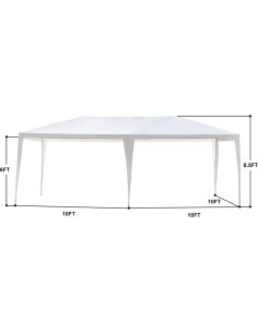Carpa de Fiesta 3x6 m Banhuiey Impermeable con 4 Paredes 2