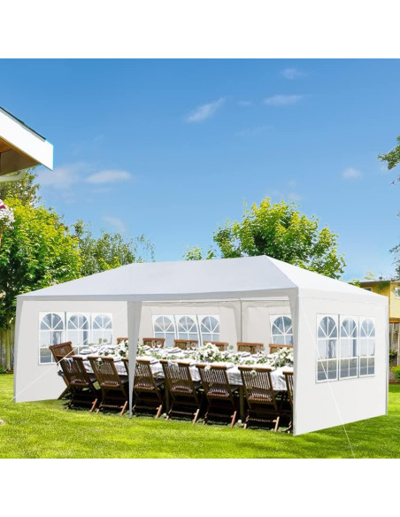 Carpa de Fiesta 3x6 m Banhuiey Impermeable con 4 Paredes