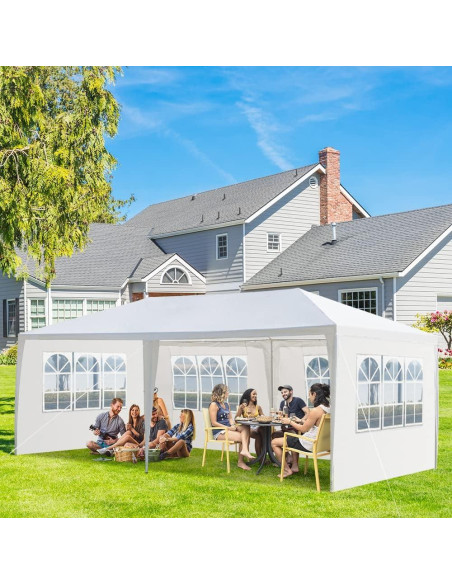 Carpa de Fiesta 3x6 m Banhuiey Impermeable con 4 Paredes