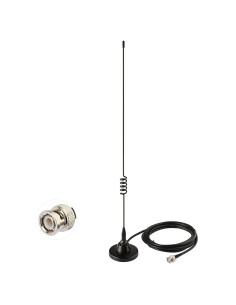 Antena de Escáner de Policía Bingfu BNC Macho 47cm 3m Cable