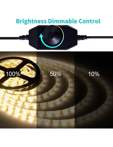 Tira de Luz LED 15m Blanca Cálida JUNWEN Impermeable 12V