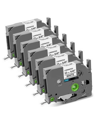 Cinta de Etiqueta Laminada COLORWING TZe-231 12mm 6-Pack