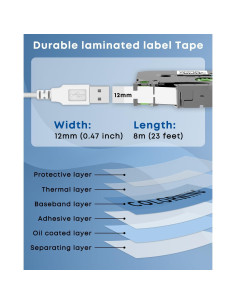 Cinta de Etiqueta Laminada COLORWING TZe-231 12mm 6-Pack 2