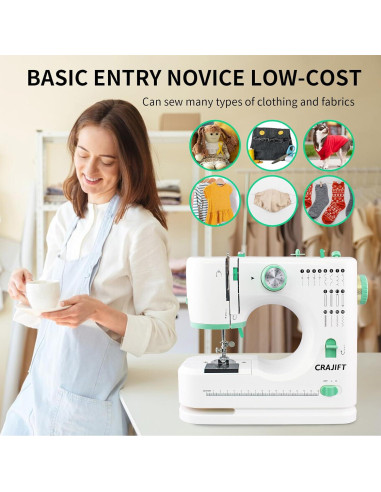 Máquina de Coser Eléctrica CRAFT-0-1 para Principiantes 16 Puntadas