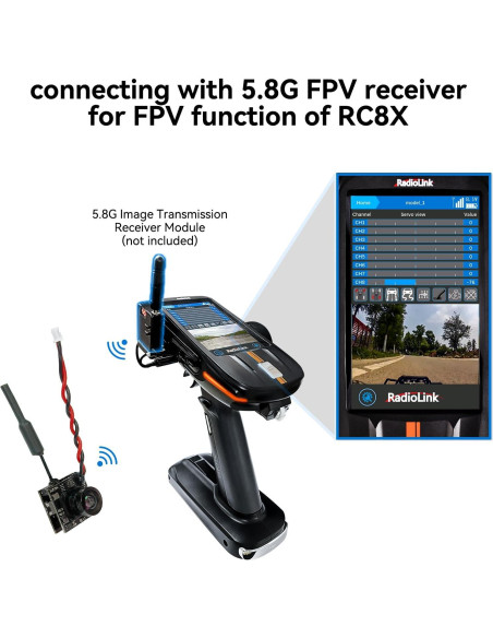 Cámara FPV Radiolink 5.8G 48CH 800TVL Ajustable 25/100/200mW