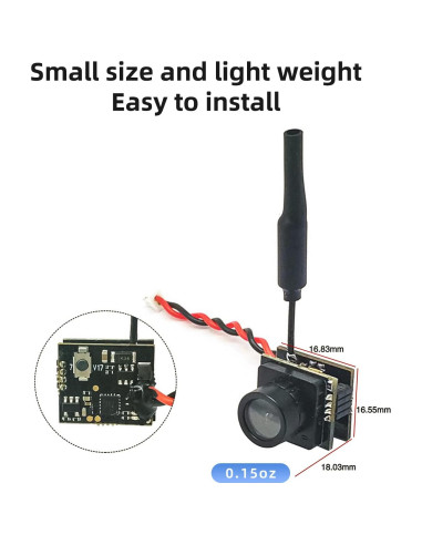 Cámara FPV Radiolink 5.8G 48CH 800TVL Ajustable 25/100/200mW