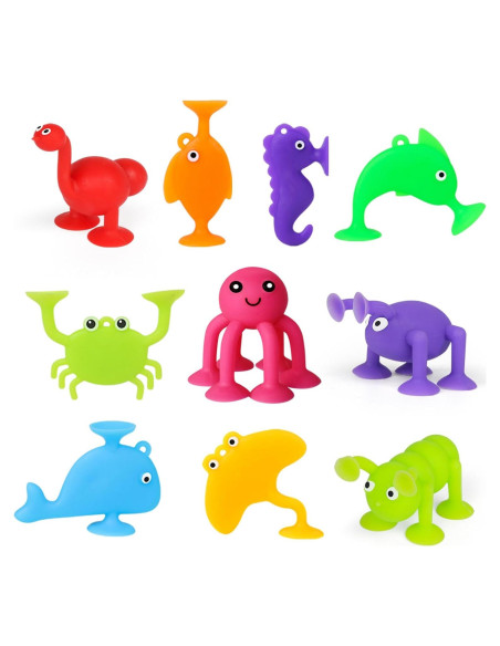 Juguete de Baño Succionador SKYWHALE 10PCS Animales 3-8 Años