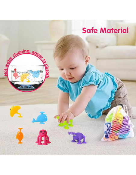 Juguete de Baño Succionador SKYWHALE 10PCS Animales 3-8 Años