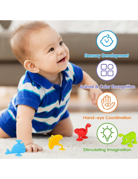 Juguete de Baño Succionador SKYWHALE 10PCS Animales 3-8 Años