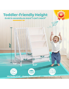 Estante de Libros y Almacenamiento de Juguetes PreTidy Blanco 2