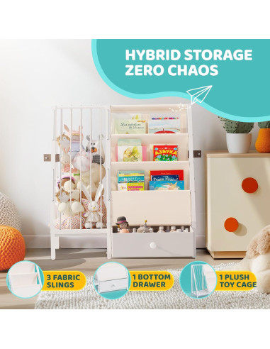 Estante de Libros y Almacenamiento de Juguetes PreTidy Blanco