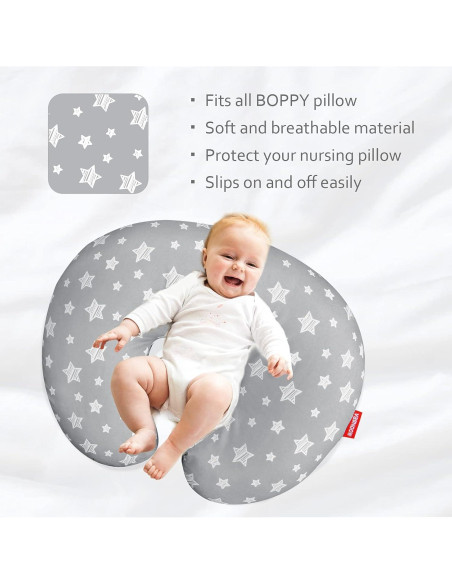 Funda de Almohada de Lactancia Moonsea Gris Estrella Suave Funda de Almohada de Lactancia Moonsea Gris Estrella Suave