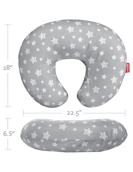 Funda de Almohada de Lactancia Moonsea Gris Estrella Suave Funda de Almohada de Lactancia Moonsea Gris Estrella Suave