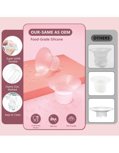 4 Inserciones de Brida 14mm para Extractor de Leche Momcozy
