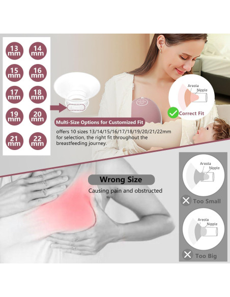 4 Inserciones de Brida 14mm para Extractor de Leche Momcozy