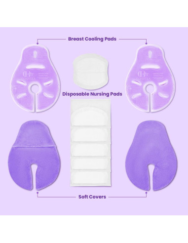 Kit de Terapia para Senos Conbella - 2 Paquetes Calientes y Fríos