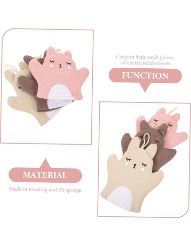 Guantes Exfoliantes GLEAVI 3 Piezas para Ducha Suaves