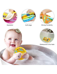 Juguetes de baño educativos Growsland - Libros no tóxicos 3 pcs 2