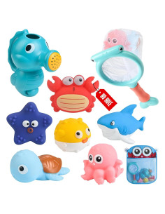 Juguetes de Baño Sin Moho Wixlon - Animales Marinos y Regadera