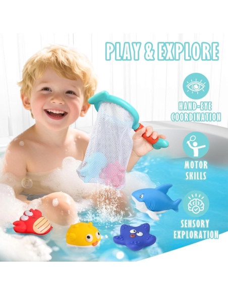 Juguetes de Baño Sin Moho Wixlon - Animales Marinos y Regadera