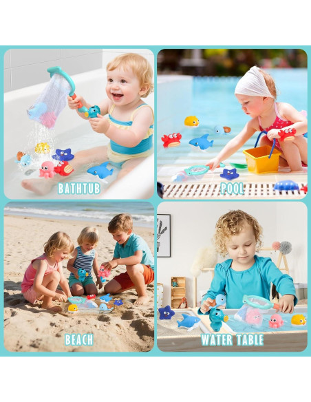 Juguetes de Baño Sin Moho Wixlon - Animales Marinos y Regadera