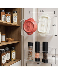 Organizador de Puertas de Gabinete LBUPVLY - Juego de 2 Estantes Adhesivos 2