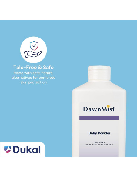 Dukal Polvo de Maíz para Bebés 396 g - Paquete de 2, Libre de Talco