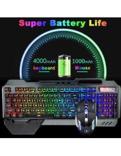 Combo Teclado y Ratón Gaming LexonElec K680 RGB Inalámbrico 2