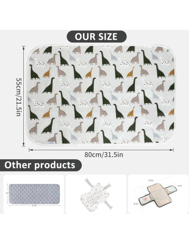 Alfombrilla para Cambiar Pañales Dinosaurio Bonito 54.9x80cm