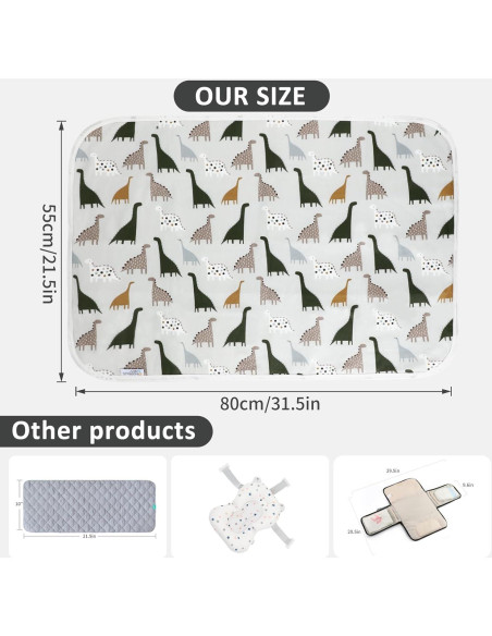 Alfombrilla para Cambiar Pañales Dinosaurio Bonito 54.9x80cm