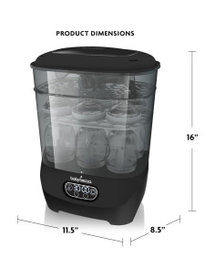Esterilizador y Secador Baby Brezza Avanzado - 8 Botellas - Negro 2