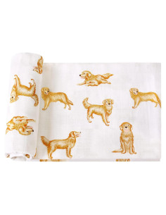 Manta de Muselina LifeTree Golden Retriever 120x120 cm Suave