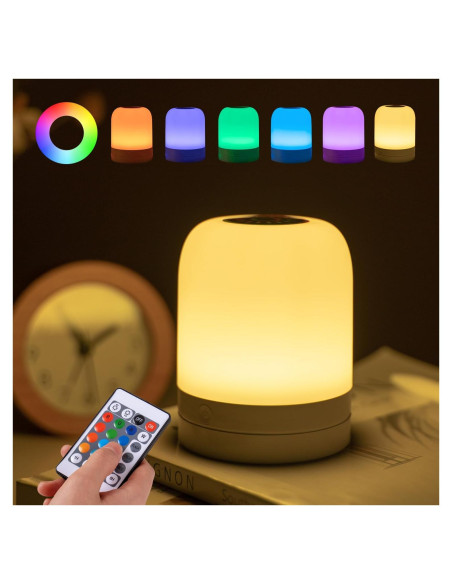 Luz Nocturna LED ELITUN RGB Táctil 13 Colores Regulable