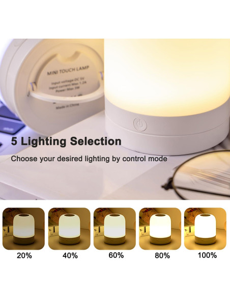 Luz Nocturna LED ELITUN RGB Táctil 13 Colores Regulable