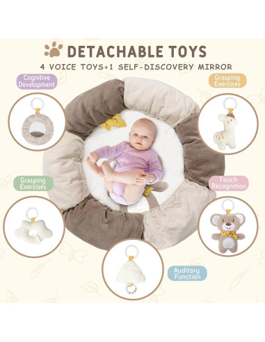 Alfombra de Juego 5 en 1 Oso para Bebés Grande y Gruesa