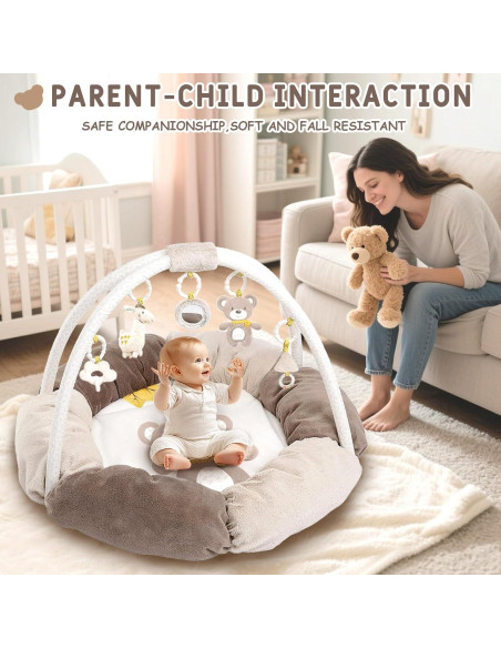 Alfombra de Juego 5 en 1 Oso para Bebés Grande y Gruesa