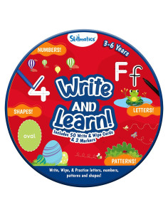 Tarjetas Reutilizables Skillmatics para Niños 3-6 Años - Letras y Números