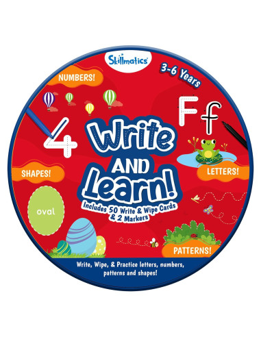 Tarjetas Reutilizables Skillmatics para Niños 3-6 Años - Letras y Números